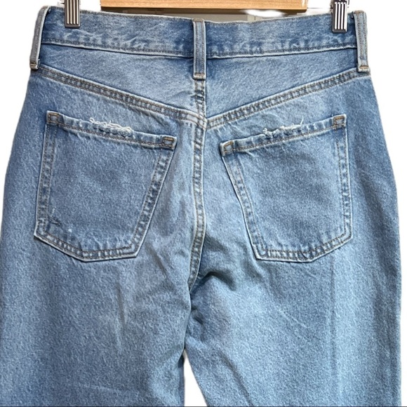 OLD NAVY Extra High Rise  Button-Fly Sky-HiStraight Ripped Raw Hem Jeans Size 2. - Picture 5 of 12